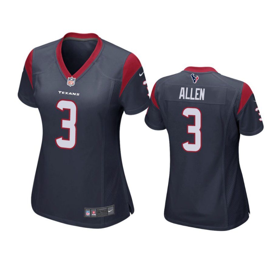 women kyle allen texans game navy jersey