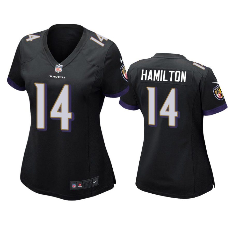 women kyle hamilton ravens game black jersey