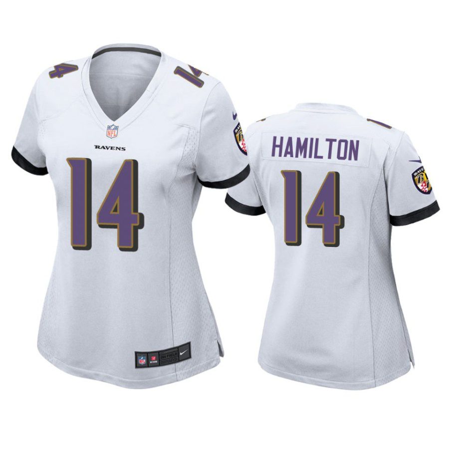 women kyle hamilton ravens game white jersey