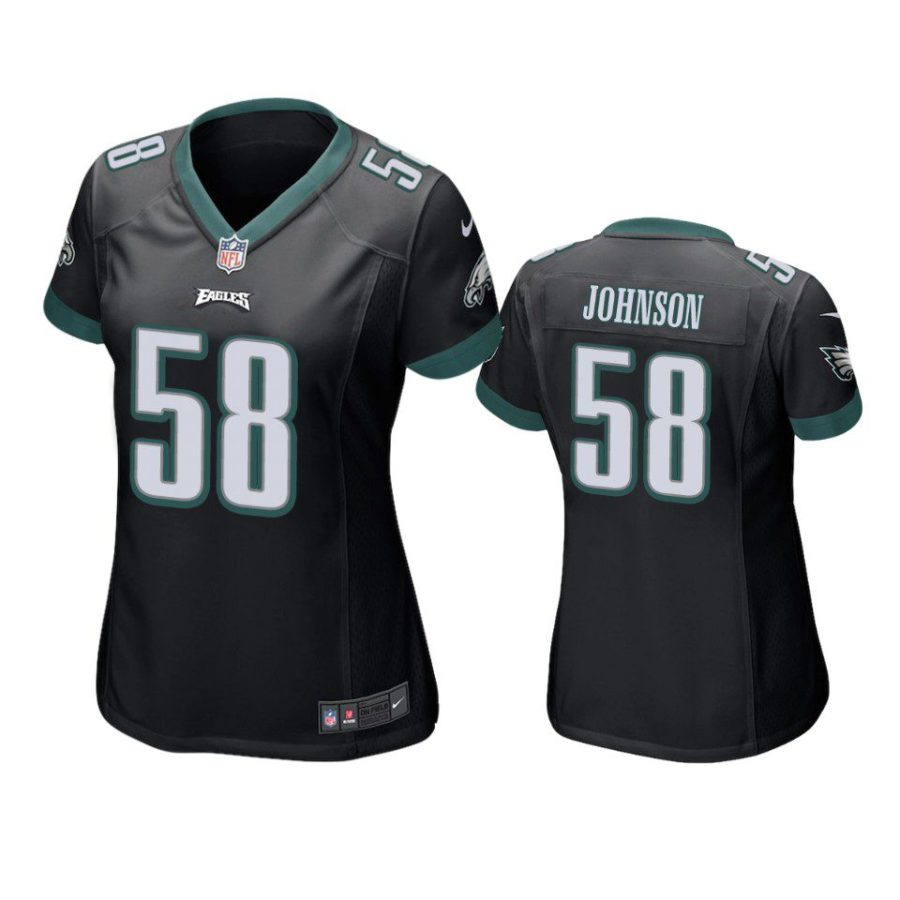 women kyron johnson eagles game black jersey