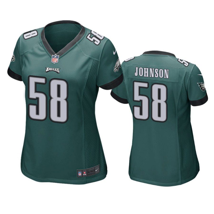 women kyron johnson eagles game green jersey