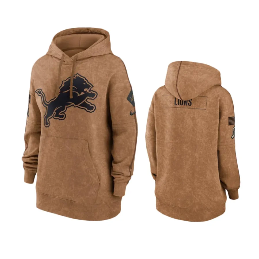 women lions brown 2023 salute to service hoodie