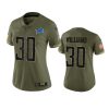 women lions jamaal williams olive limited 2022 salute to service jersey