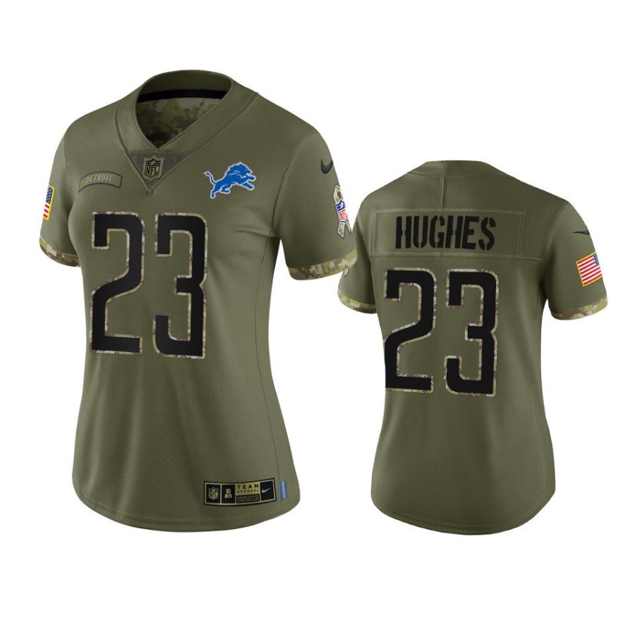 women lions mike hughes olive limited 2022 salute to service jersey