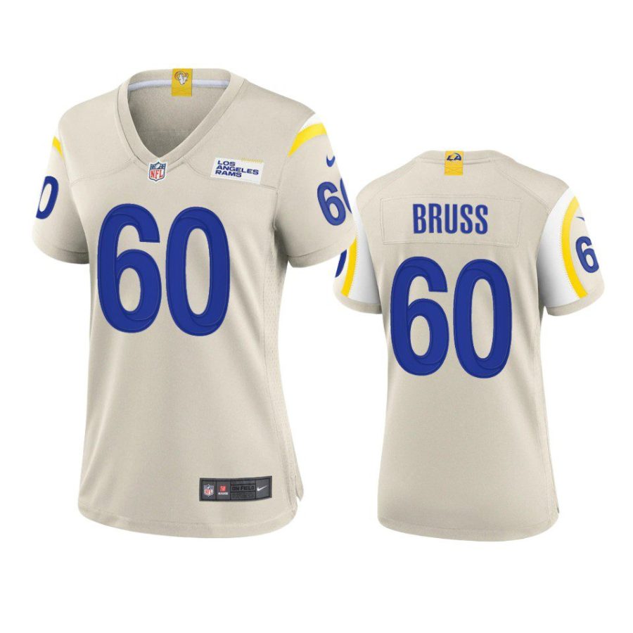 women logan bruss rams game bone jersey