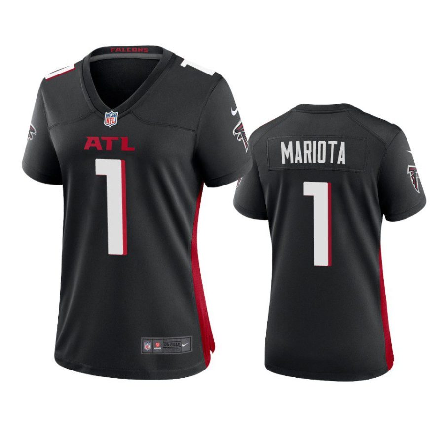 women marcus mariota falcons game black jersey