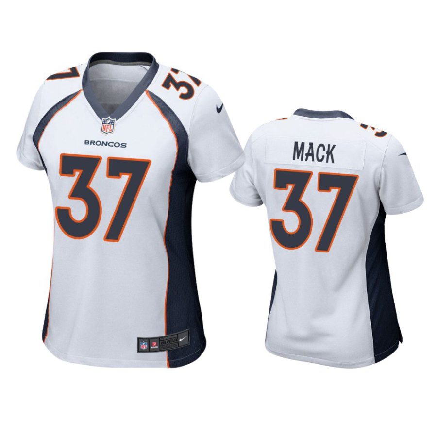 women marlon mack broncos game white jersey