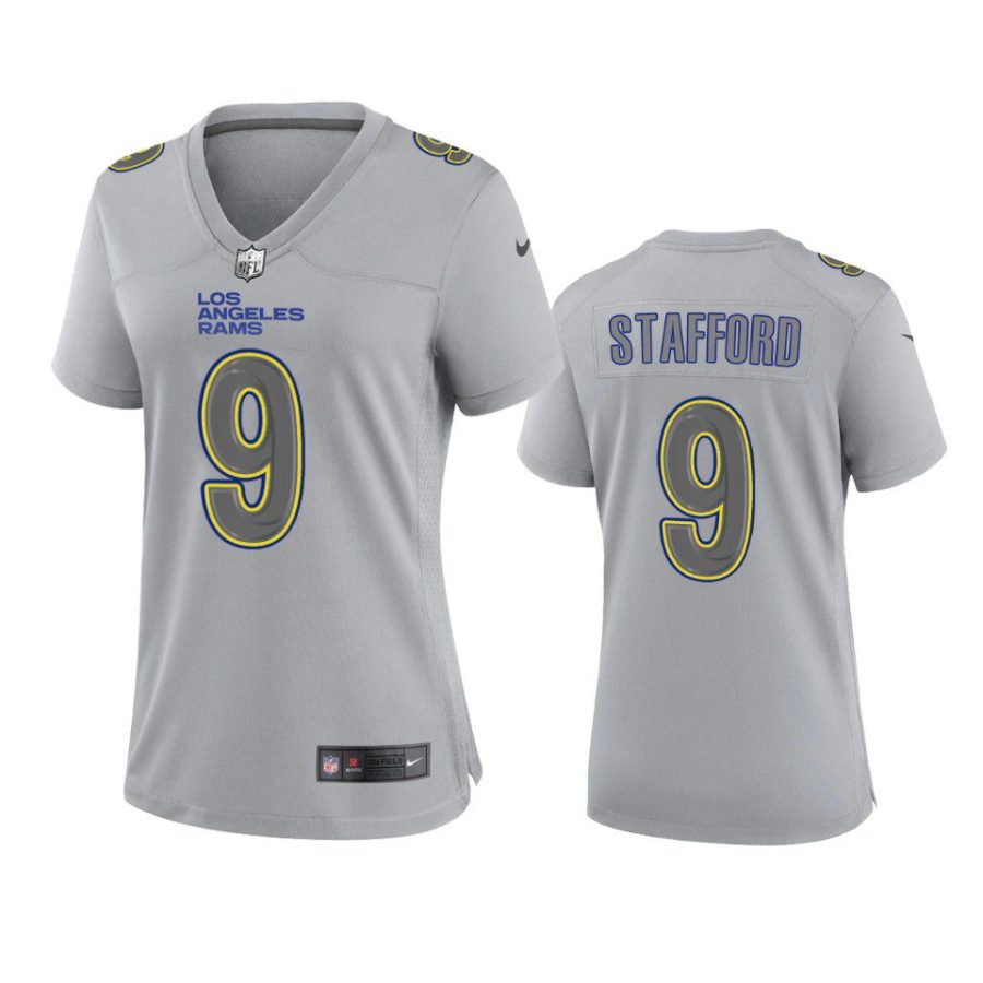 women matthew stafford rams gray atmosphere fashion game jersey