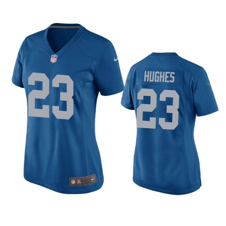 women mike hughes lions throwback game blue jersey