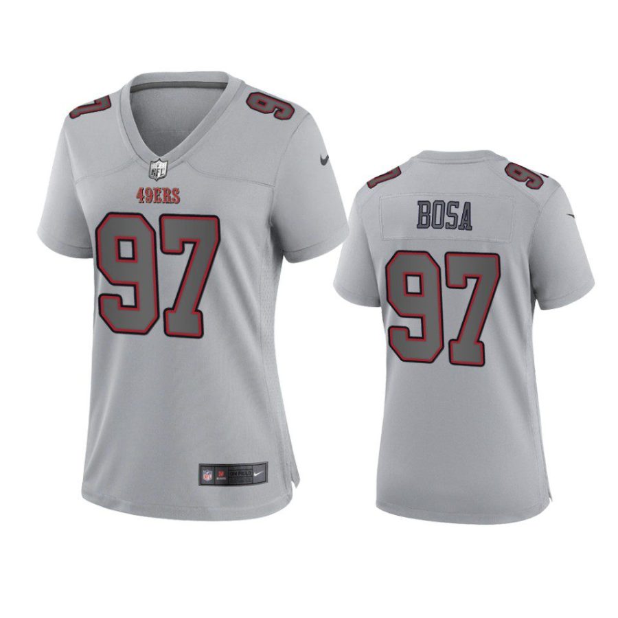 women nick bosa 49ers gray atmosphere fashion game jersey