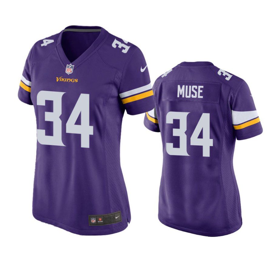 women nick muse vikings game purple jersey