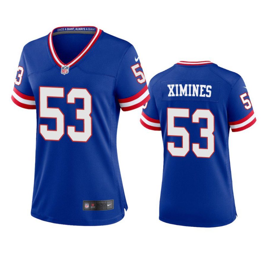 women oshane ximines giants classic game royal jersey