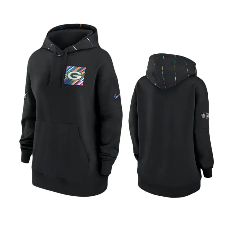 women packers black 2023 nfl crucial catch club hoodie