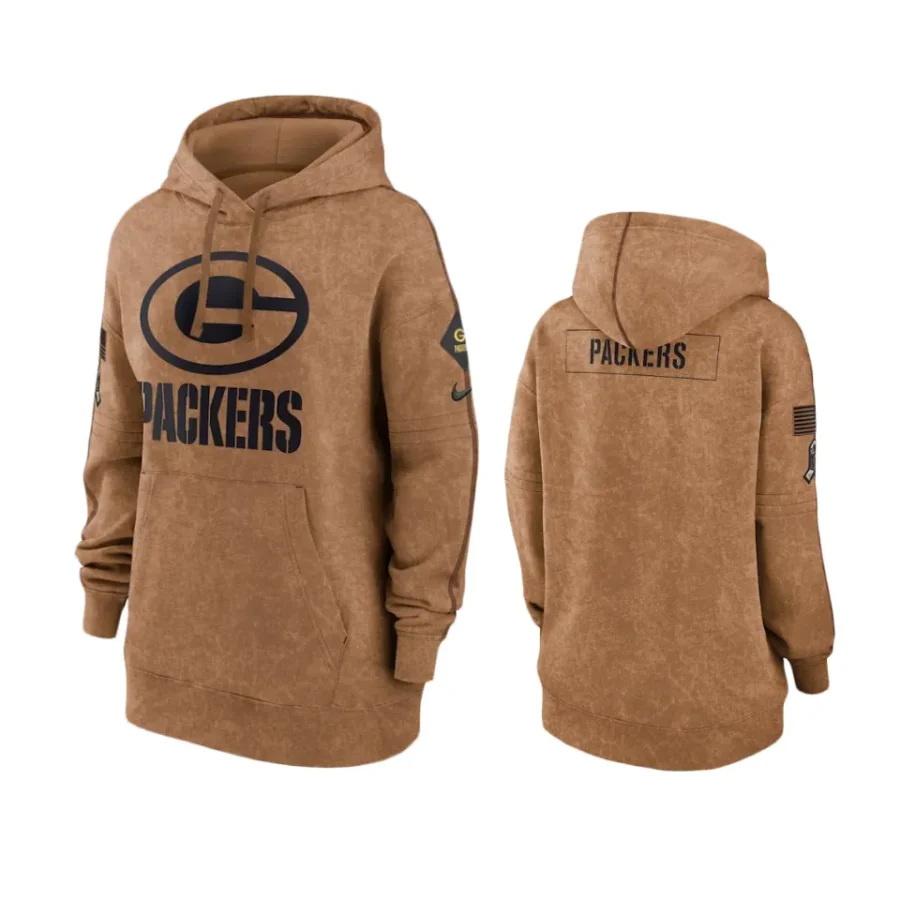 women packers brown 2023 salute to service hoodie