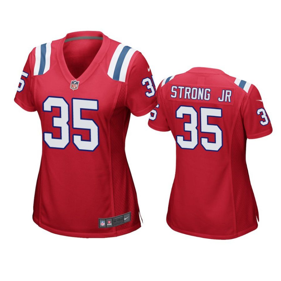 women patriots pierre strong jr. game red jersey