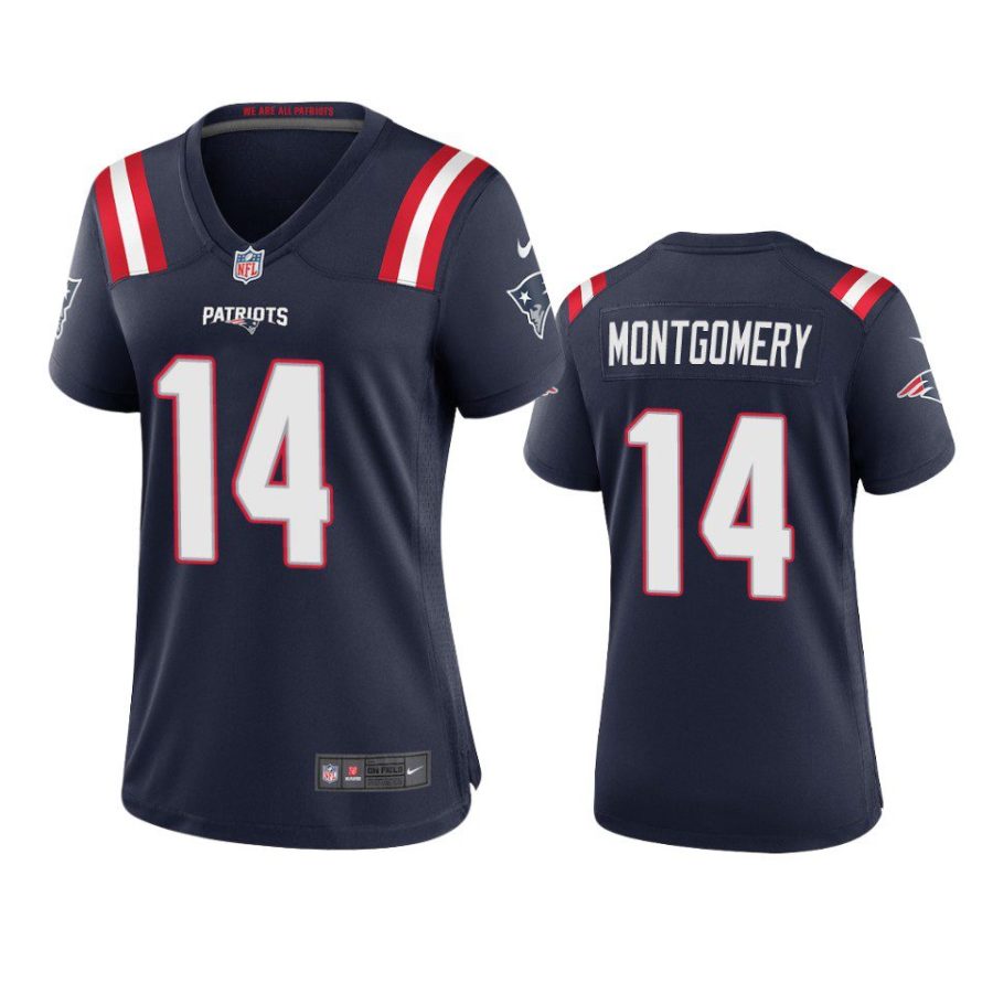 women patriots ty montgomery game navy jersey