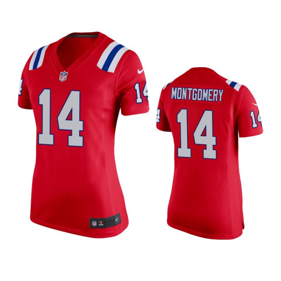 women patriots ty montgomery game red jersey