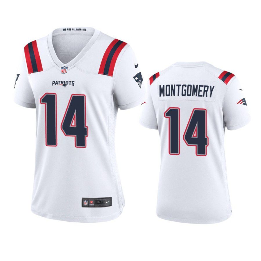 women patriots ty montgomery game white jersey