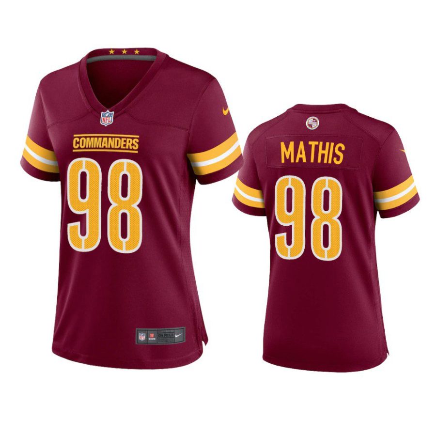 women phidarian mathis commanders game burgundy jersey