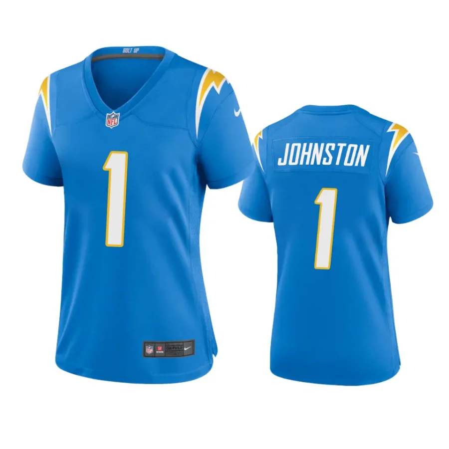 women quentin johnston chargers game powder blue jersey