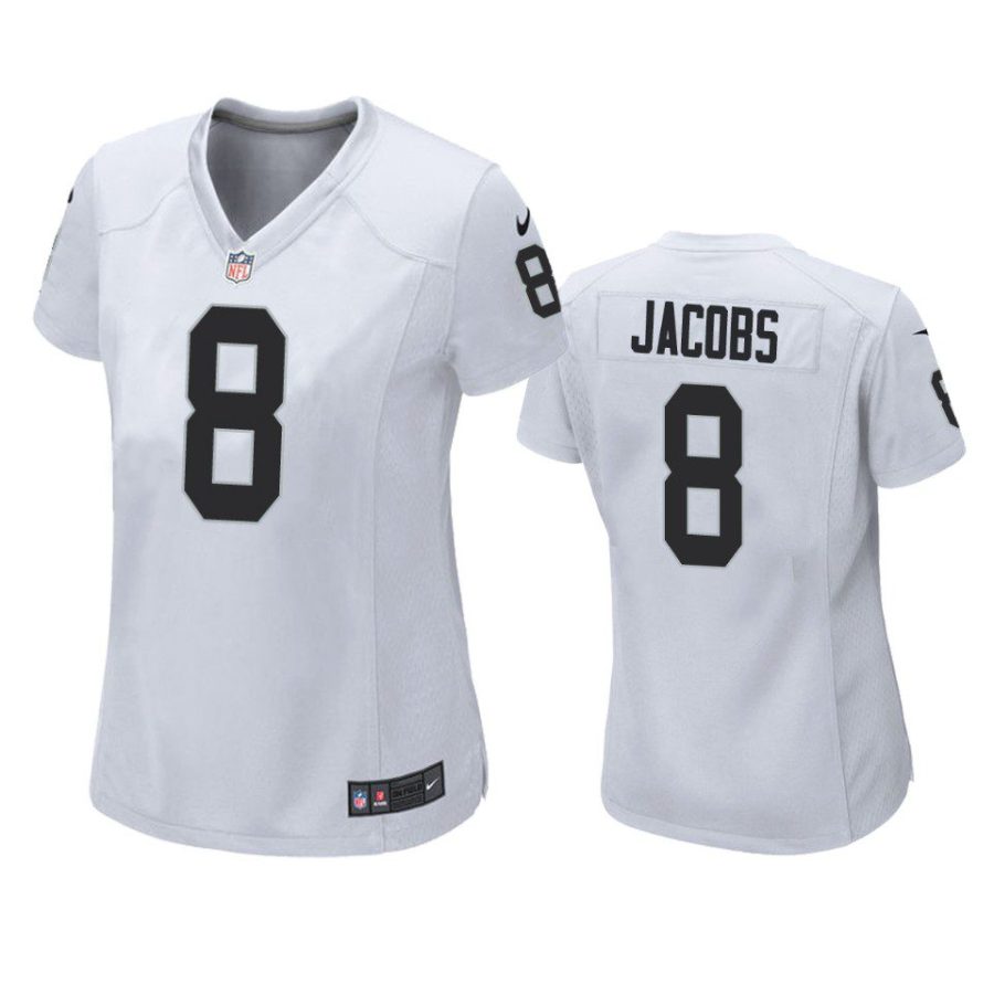 women raiders josh jacobs game white jersey