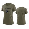 women raiders olive 2022 salute to service legend t shirt