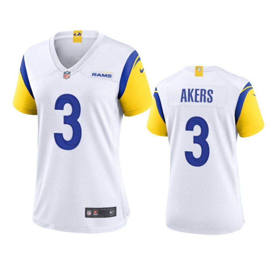 women rams cam akers alternate game white jersey