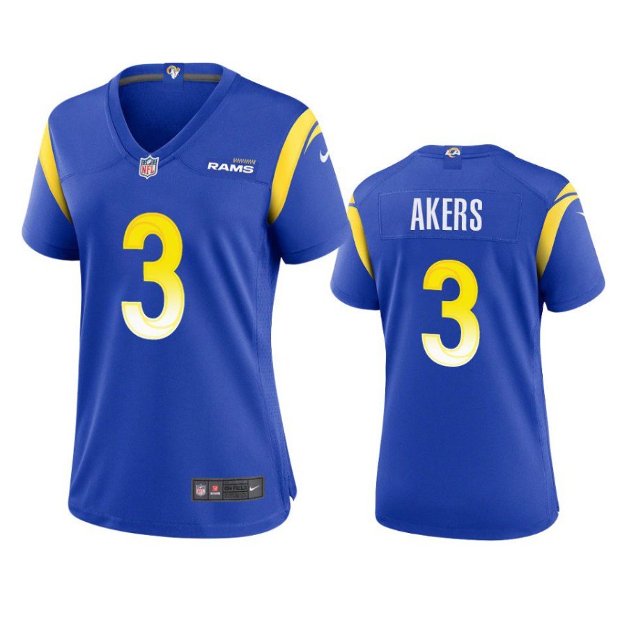 women rams cam akers game royal jersey