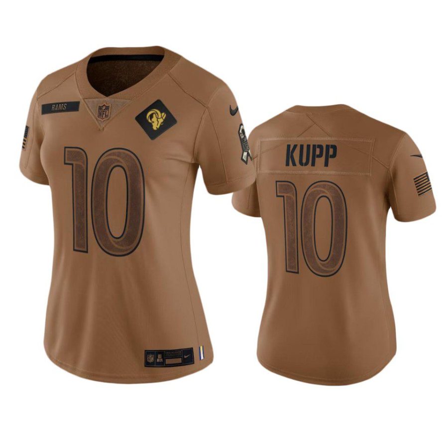 women rams cooper kupp brown limited 2023 salute to service jersey