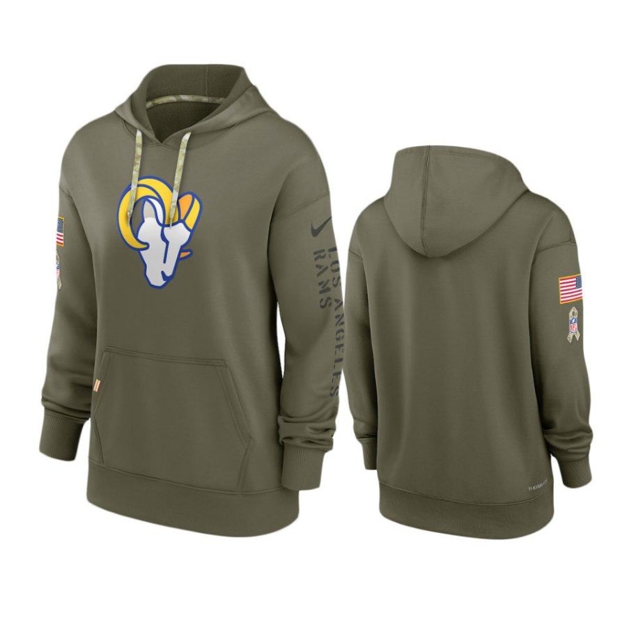 women rams olive 2022 salute to service hoodie