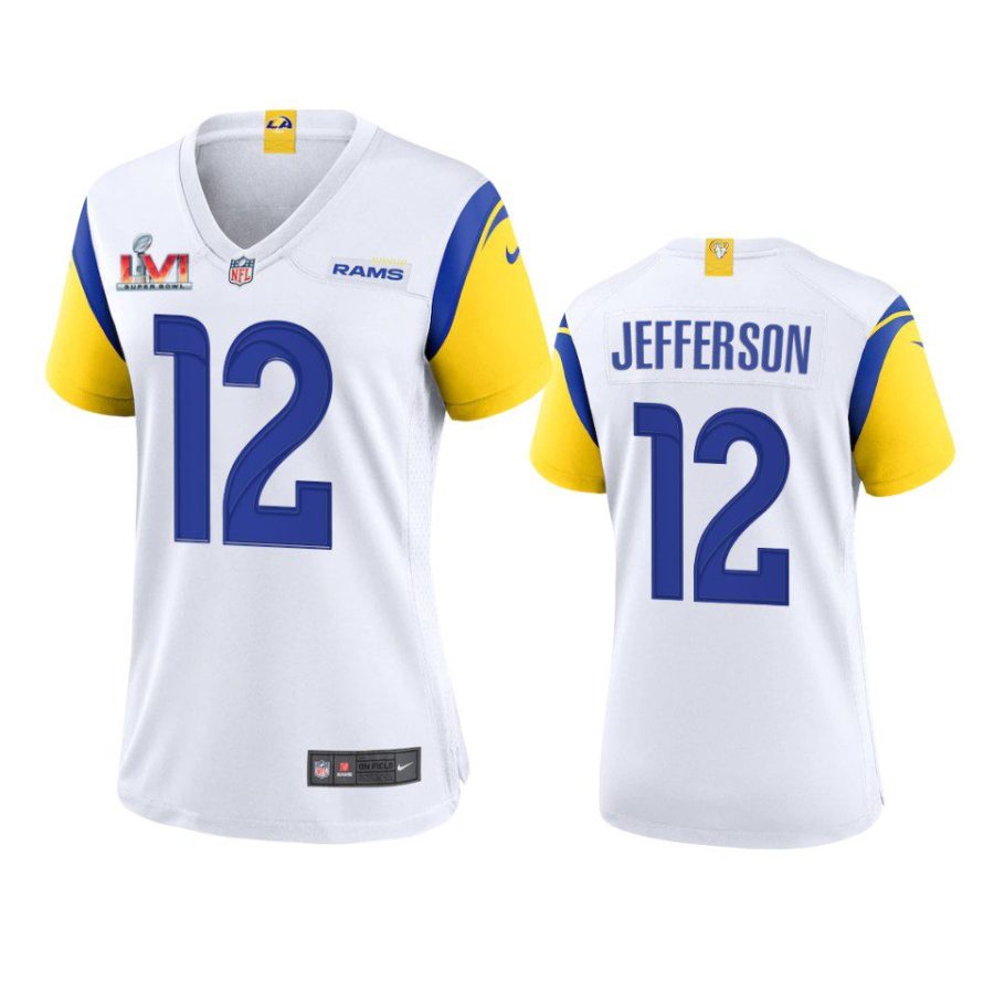 women rams van jefferson white super bowl lvi champions game jersey