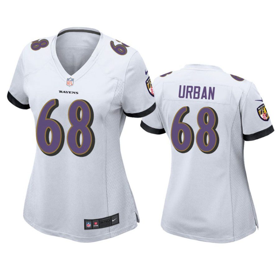 women ravens brent urban game white jersey