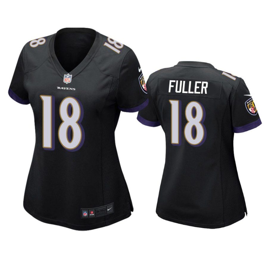 women ravens kyle fuller game black jersey