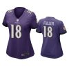 women ravens kyle fuller game purple jersey