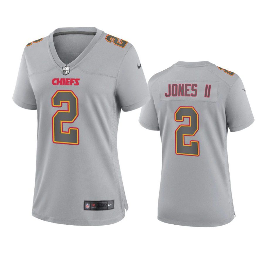 women ronald jones ii chiefs gray atmosphere fashion game jersey