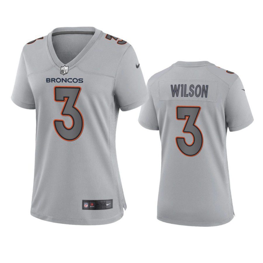 women russell wilson broncos atmosphere fashion game gray jersey