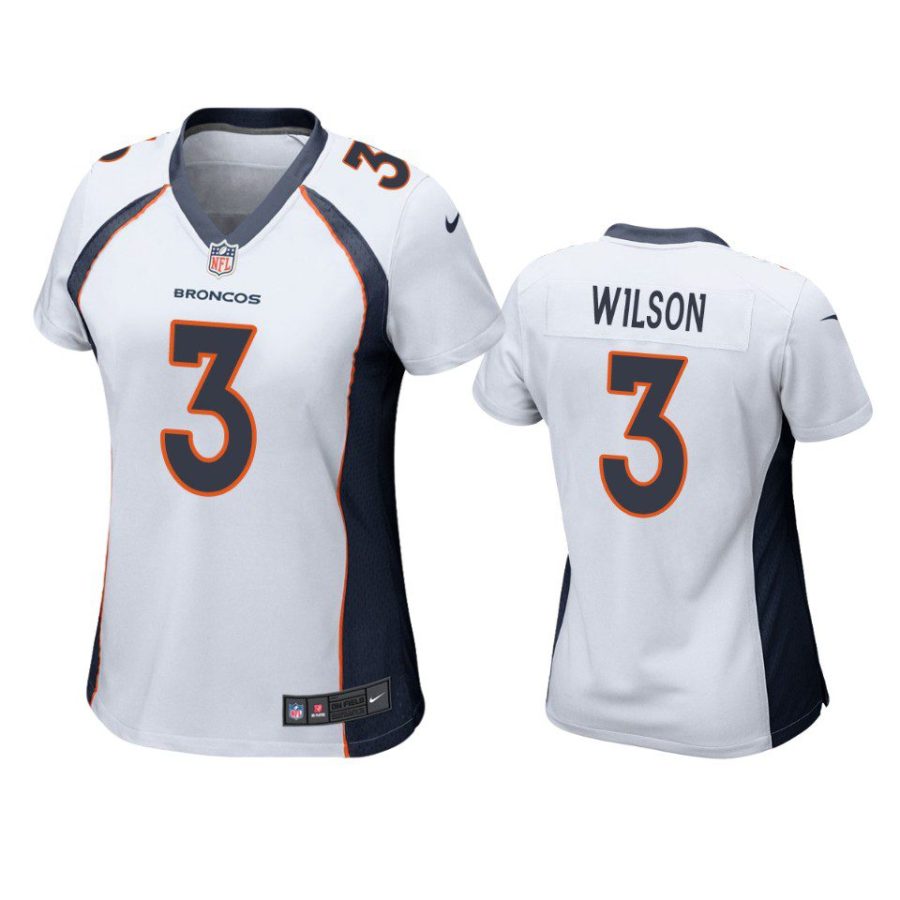 women russell wilson broncos game white jersey