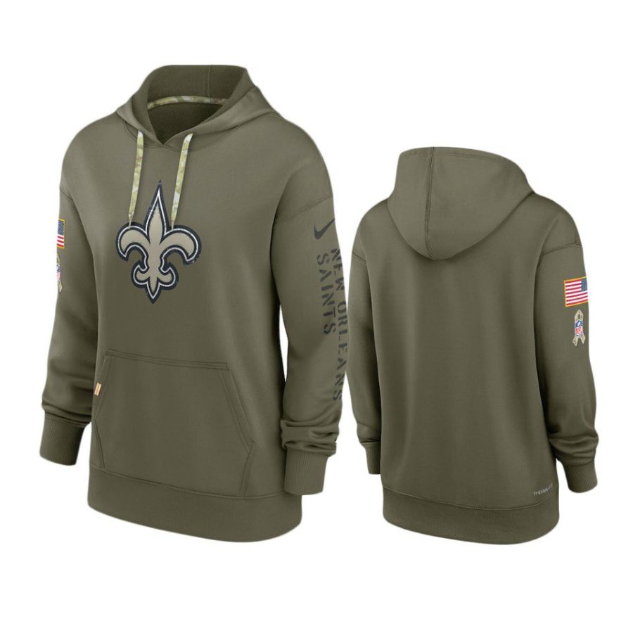 women saints olive 2022 salute to service hoodie