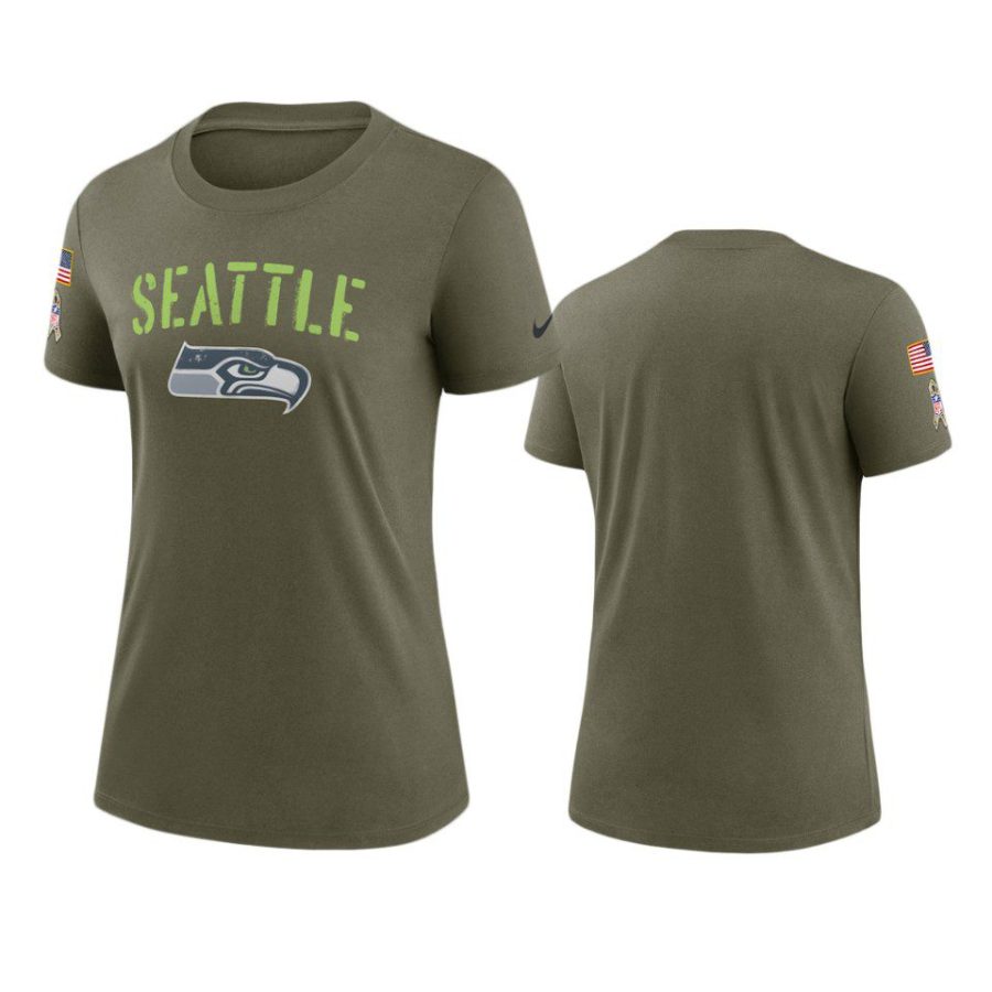 women seahawks olive 2022 salute to service legend t shirt