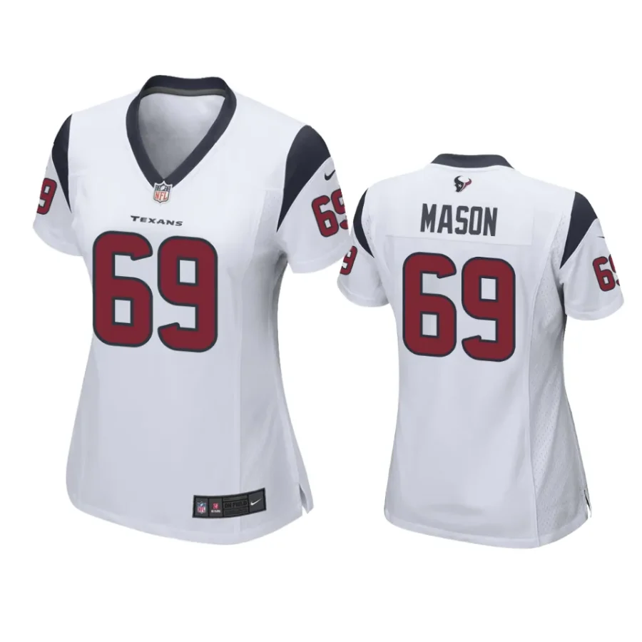 women shaq mason texans white game jersey