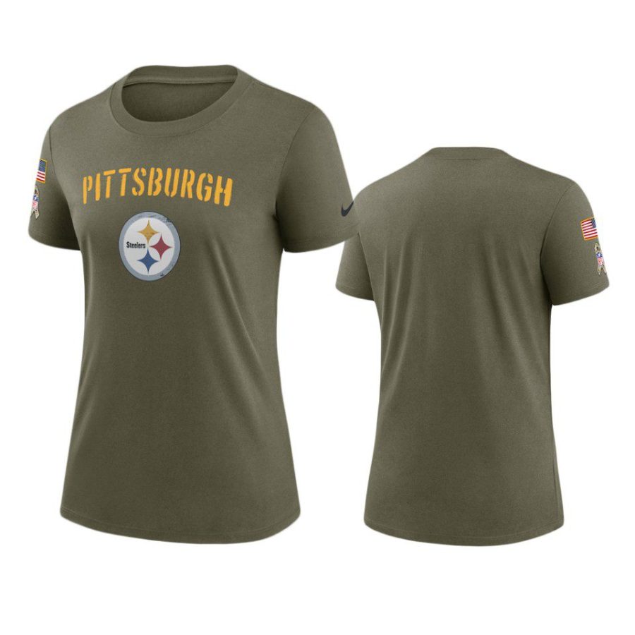 women steelers olive 2022 salute to service legend t shirt