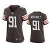 women stephen weatherly browns game brown jersey