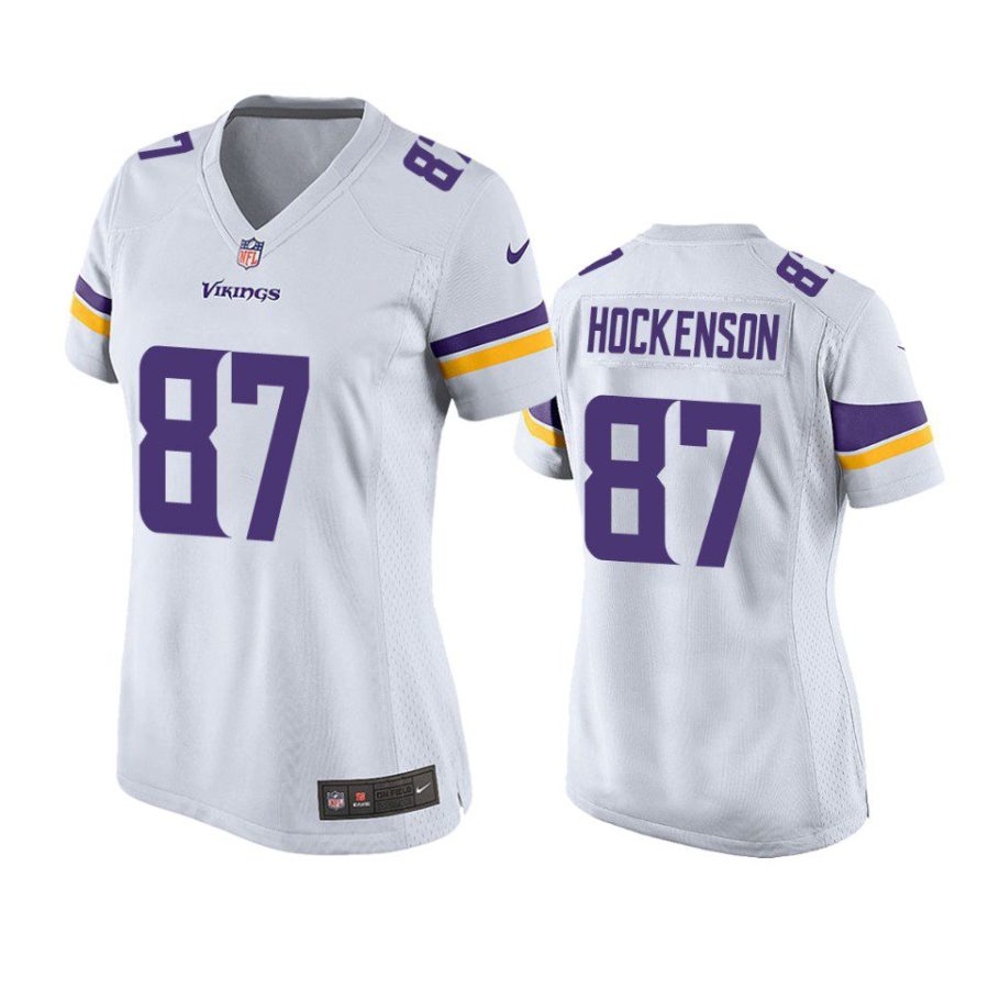 women t.j. hockenson vikings game white jersey