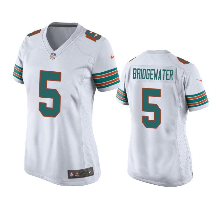 women teddy bridgewater dolphins throwback game white jersey