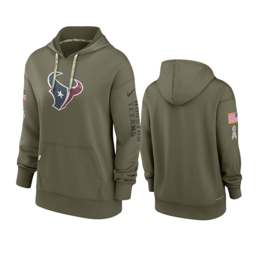 women texans olive 2022 salute to service hoodie