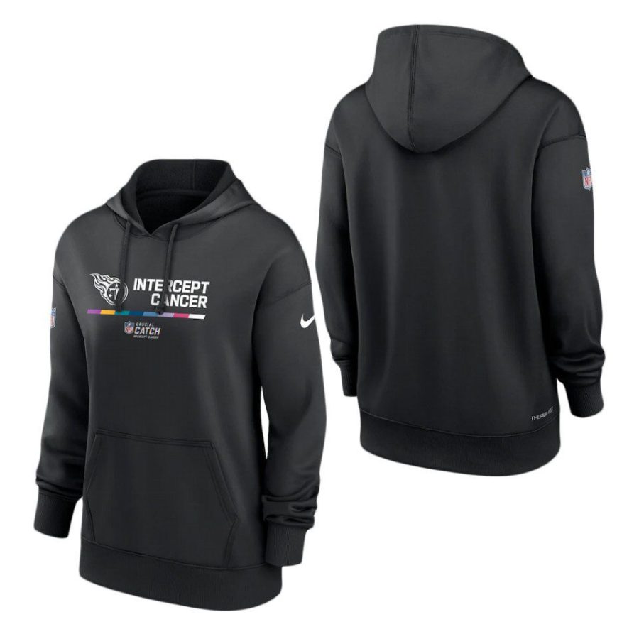 women titans black 2022 nfl crucial catch therma pullover hoodie