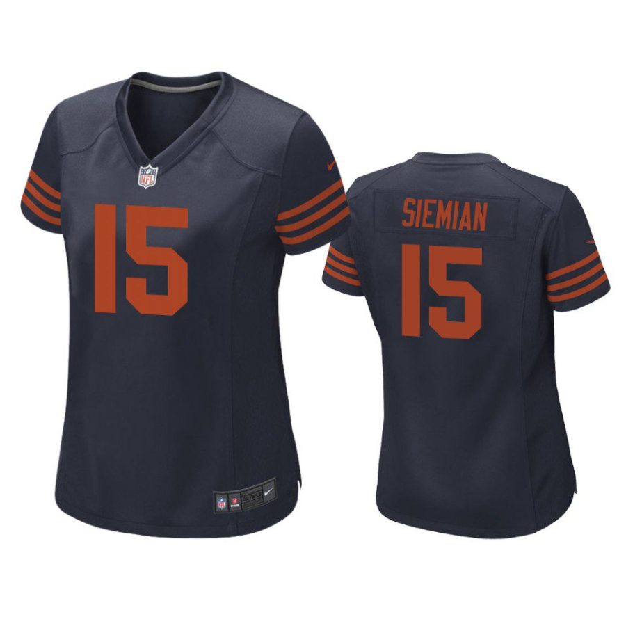 women trevor siemian bears throwback game navy jersey