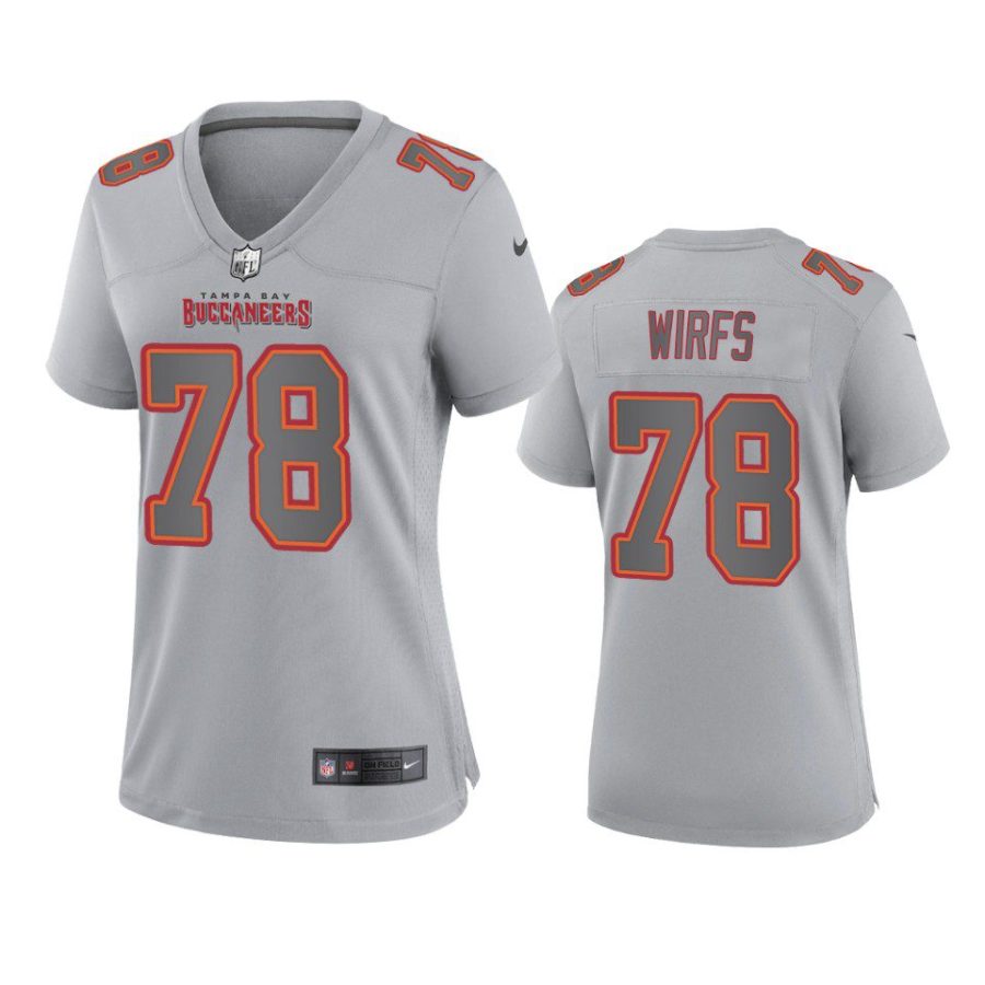 women tristan wirfs buccaneers gray atmosphere fashion game jersey