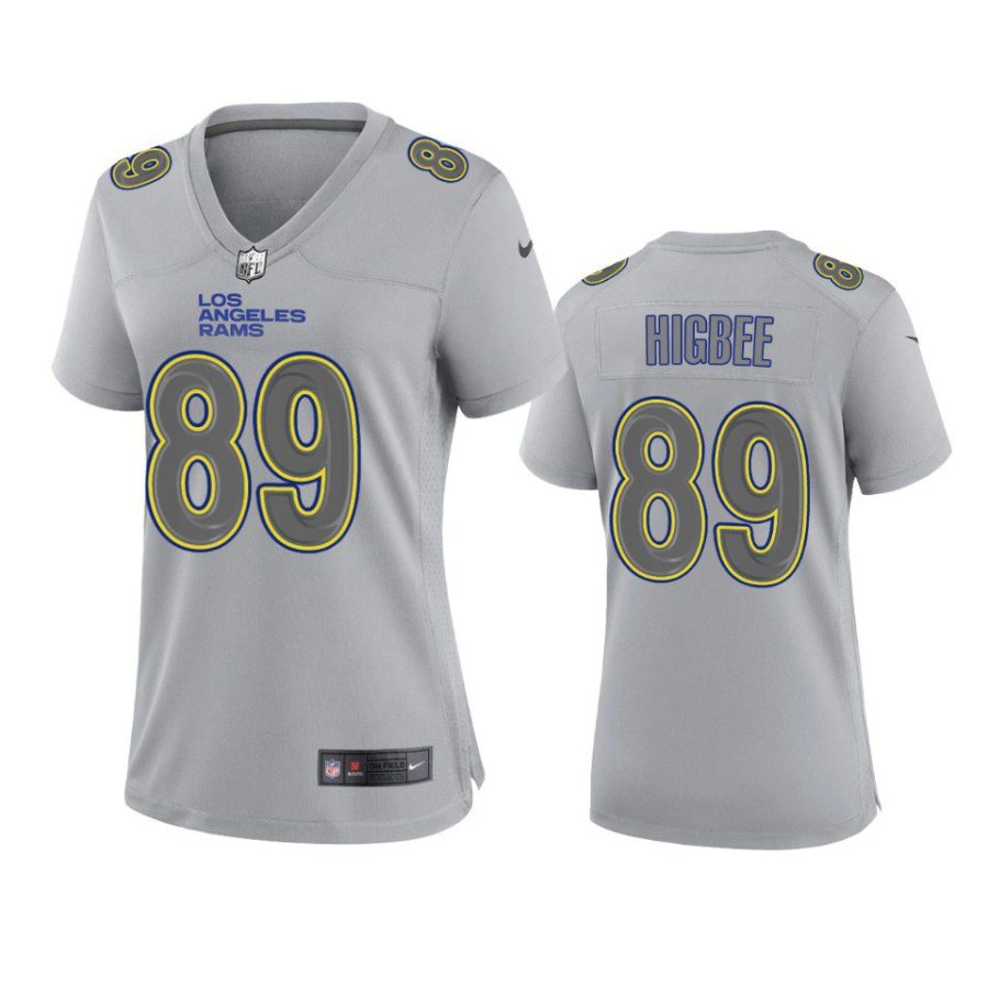 women tyler higbee rams gray atmosphere fashion game jersey