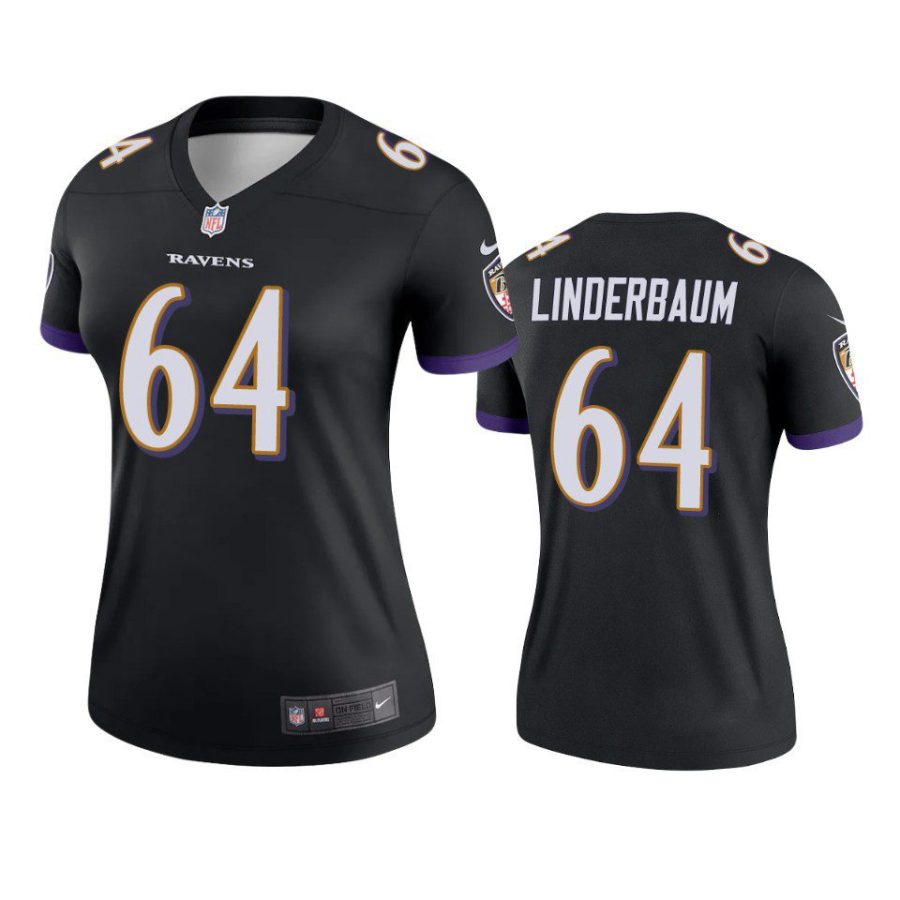 women tyler linderbaum ravens black legend jersey